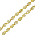 Gold Plated 925 Sterling Silver CZ Encrusted Oval Link Chain or Bracelet 11.8mm - CHCZ106 GP