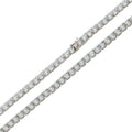 Rhodium Plated 925 Sterling Silver Round CZ Link Chains 4mm - CHCZ108 RH