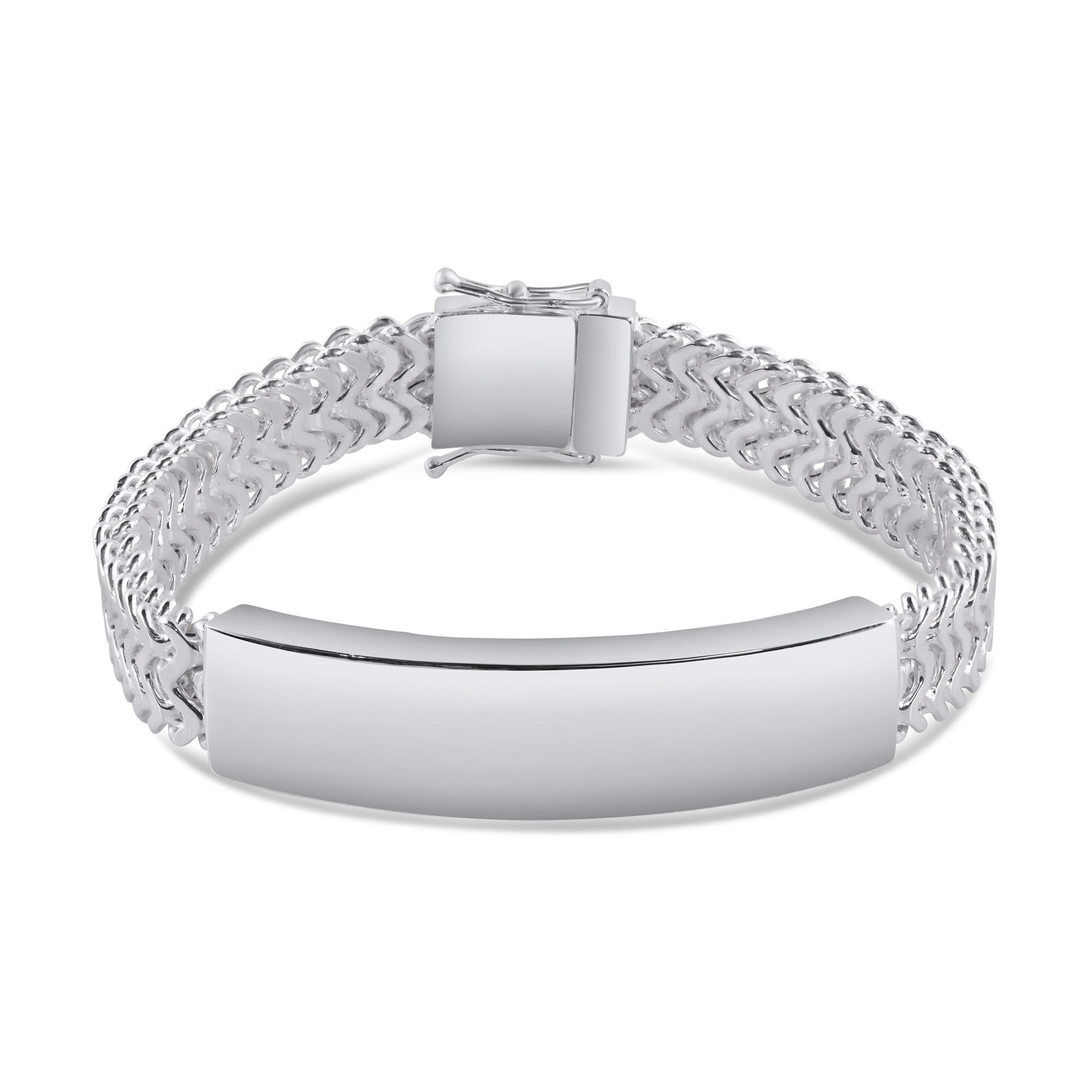 925 Sterling Silver Zig Zag Box Lock 9.2mm ID Bracelet - CHHB010