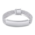925 Sterling Silver Zig Zag Box Lock 10.2mm ID Bracelet - CHHB011