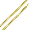 Gold Plated 925 Sterling Silver Hollow Curb Chain or Bracelet 14.5mm - CHHW117 GP
