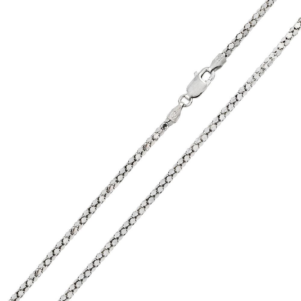Rhodium Plated 925 Sterling Silver Curved Multi Disc Coreana 022 Chain 2.1mm - CH404 RH