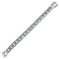 Rhodium Plated 925 Sterling Silver Double Curb Link Bracelet 13.4mm - CSLB00004