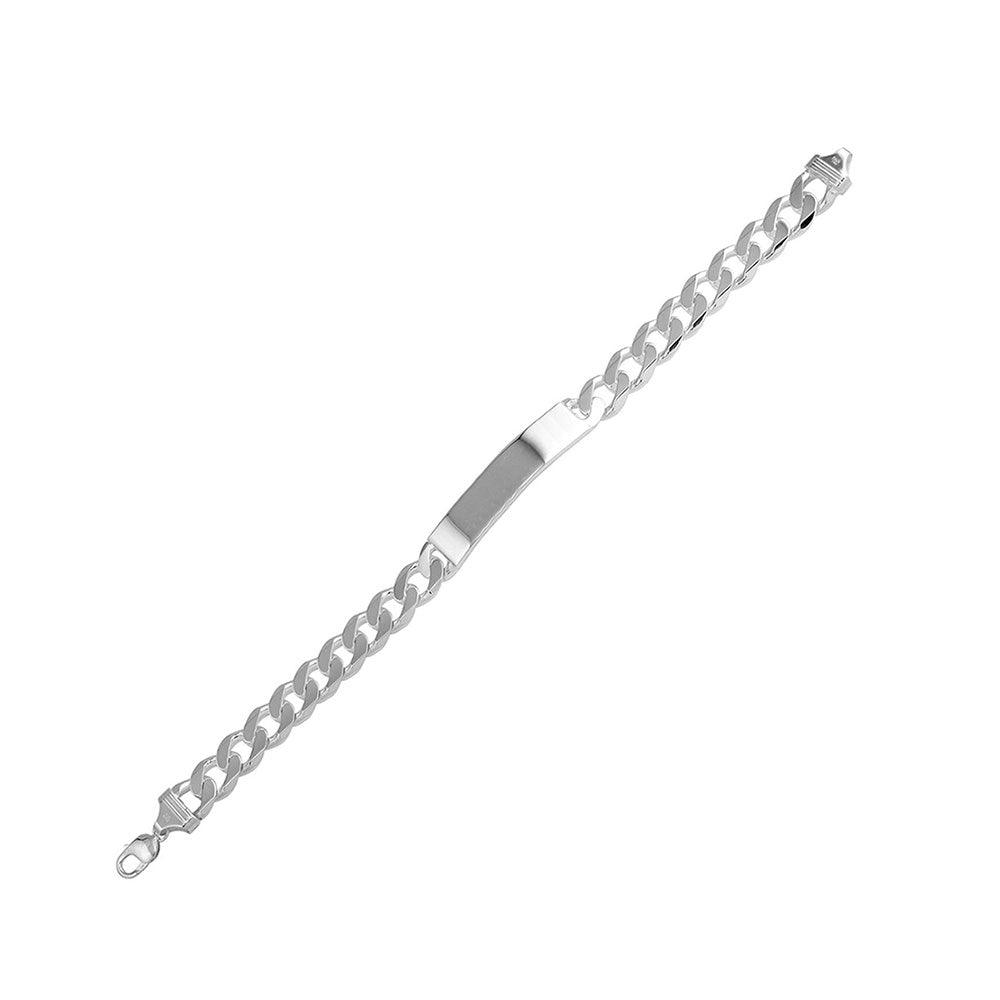 Silver 925 Engravable ID Super Flat Curb 150 Bracelet 5.6mm - ID-CURB150