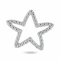 925 Sterling Silver Basic Bubble Open Star Charm - CHARM0019