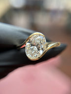 Diamond Bezel-Set Bypass Engagement Ring