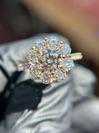 Large Cluster Halo Engagement Ring