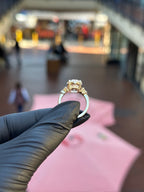 Floral Cluster Accent Engagement Ring