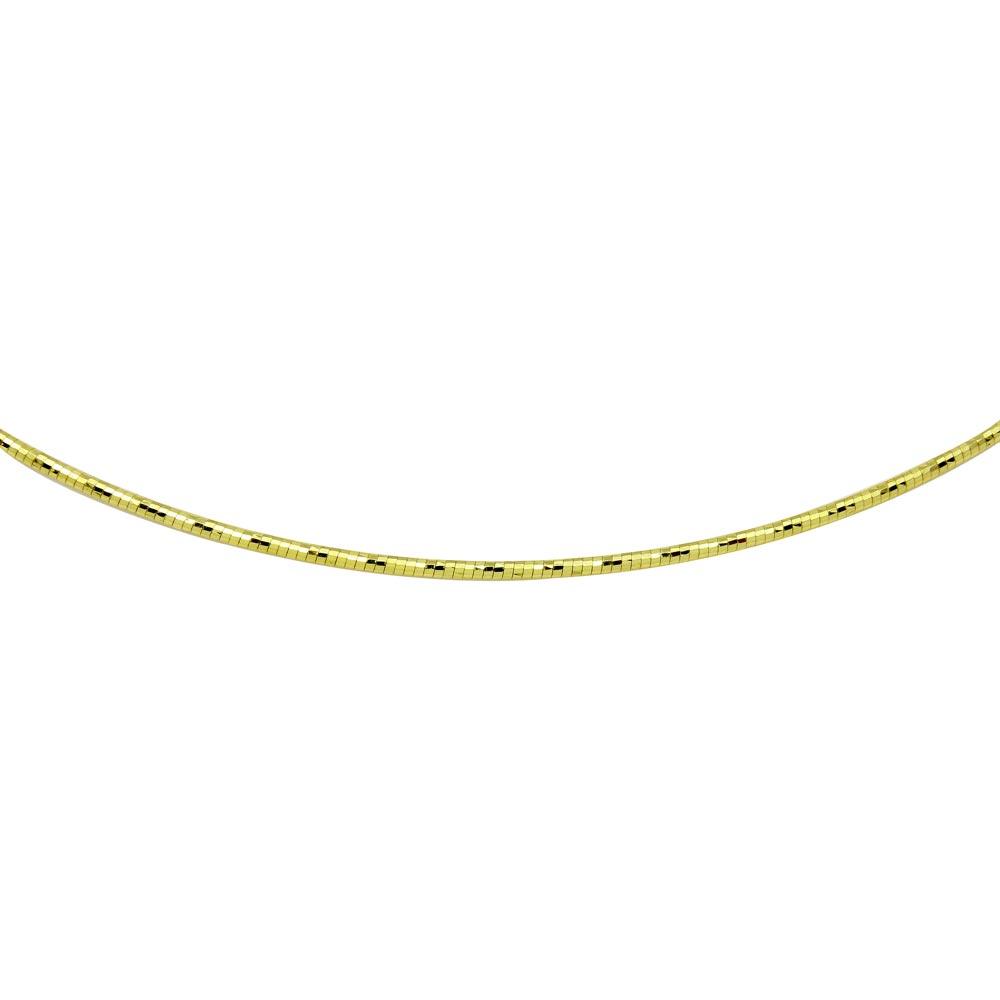 Gold Plated 925 Sterling Silver DC Omega Box Chain 1.4mm - CH901 GP