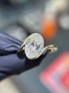 Diamond Bezel-Set Bypass Engagement Ring