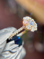 Large Cluster Halo Engagement Ring
