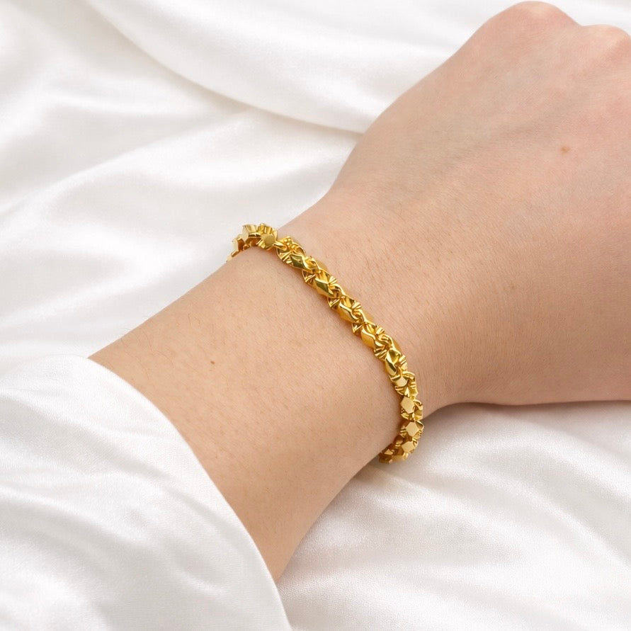 5MM Solid Nugget Link Bracelet — detail 3