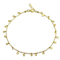 Gold Plated 925 Sterling Silver Confetti Anklet - DIA00001GP