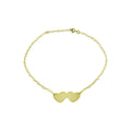 Gold Plated 925 Sterling Silver Double Heart Anklets - DIA00002GP