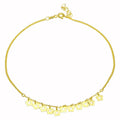 Gold Plated 925 Sterling Silver Dangling Flower Anklets - DIA00003GP