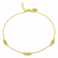 Gold Plated 925 Sterling Silver 3 Link Anklets - DIA00006GP