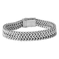 Rhodium Plated 925 Sterling Silver Men's ZigZag Bracelet - CDIB00017RH