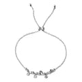 Rhodium Plated 925 Sterling Silver Circe Hoop with Dangling Confetti Lariat Bracelet - DIB00023RH