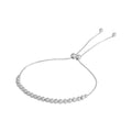Rhodium Plated 925 Sterling Silver DC Beaded Lariat Bracelet - DIB00024RH