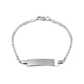 Rhodium Plated 925 Sterling Silver Flat Marina Baby ID Bracelet - DIB00032RH