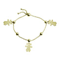 Gold Plated 925 Sterling Silver Girl Charm Lariat Bracelet - DIB00067GP