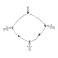 Rhodium Plated 925 Sterling Silver Boy Charm Lariat Bracelet - DIB00068RH