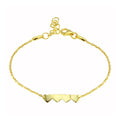 Gold Plated 925 Sterling Silver 4 Hearts Chain Bracelet - DIB00079GP