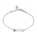Rhodium Plated 925 Sterling Silver 4 Hearts Chain Bracelet - DIB00079RH