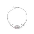 High Polished 925 Sterling Silver Maria Concepita Miraculous Medaland Cross Adjustable Bracelet - DIB00082