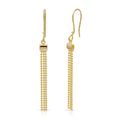 Gold Plated 925 Sterling Silver Dangling Tassel Earrings - DIE00015GP