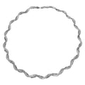 Rhodium Plated 925 Sterling Silver Braided Mesh and Omega Round Necklace - DIN00008RH