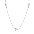 Rhodium Plated 925 Sterling Silver 5 Heart Necklace - DIN00017RH