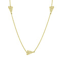 Gold Plated 925 Sterling Silver 5 Heart Necklace - DIN00017GP