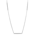Rhodium Plated 925 Sterling Silver Diamond Cut Bars Necklace - DIN00019RH