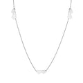 Rhodium Plated 925 Sterling Silver Double Heart Necklace - DIN00020RH