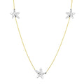 High Polished 925 Sterling SilverTwo Tone Starfish Necklace - DIN00021GP