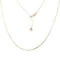 Silver 925 Gold Plated Adjustable Snake Square Slider Chain with Bead - DIN00027GP