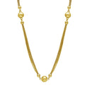 Gold Plated 925 Sterling Silver Multi Strands Beaded Necklace - DIN00034GP