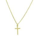 Gold Plated 925 Sterling Silver Cross Pendant with Chain - DIN00047GP