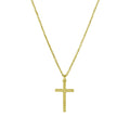 Gold Plated 925 Sterling Silver Cross Pendant with Chain - DIN00048GP