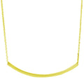 Gold Plated 925 Sterling Silver Curve Bar Necklace 40mm - DIN00052GP