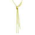 Gold Plated 925 Sterling Silver Adjustable Lariat Necklace with Tassel End - DIN00059GP