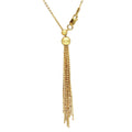Gold Plated 925 Sterling Silver Adjustable Multi Strands Beaded Drop Slider Chain - DIN00062GP