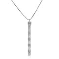 Rhodium Plated 925 Sterling Silver DC Bead Chain with Dangling Trio Pendant - DIN00067RH