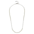 Rhodium Plated 925 Sterling Silver Synthetic Pearl Beads Necklace - DIN00072RH-PRL
