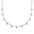 Rhodium Plated 925 Sterling Silver Confetti Choker Necklace - DIN00092