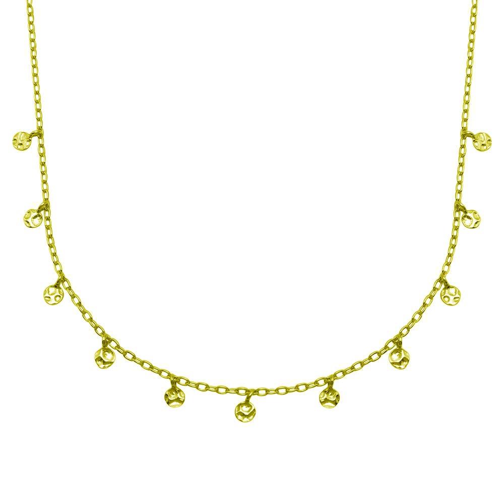 Gold Plated 925 Sterling Silver Confetti Choker Necklace - DIN00092GP