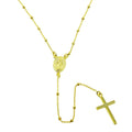 Gold Plated 925 Sterling Silver Rosary Beaded Necklace - DIN00095GP