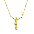 Gold Plated 925 Sterling Silver Religious Beaded Necklace - DIN00096GP