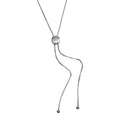 Rhodium Plated 925 Sterling Silver Adjustable Box Slider Chain - DIN00099RH